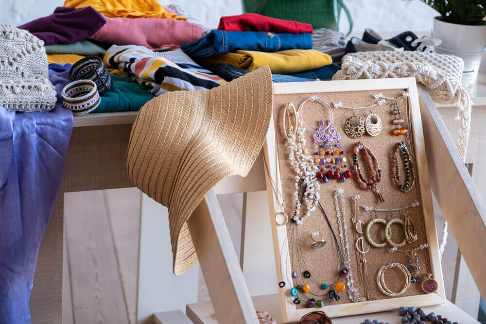Op-Shop-Volunteers-in-Woodside (1) a hat, jewellery and clothes
